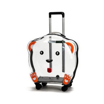 şeffaf figürlü çekçekli kedi & köpek taşıma çantası cml