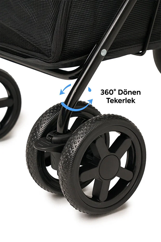 Tourist Kedi & Köpek Arabası Siyah, 46x85x91.5cm-4