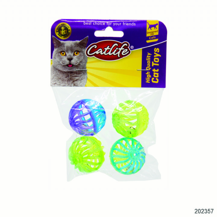 brsp 202357-CATLİFE  4'lü Zilli kedi oyuncağı -1