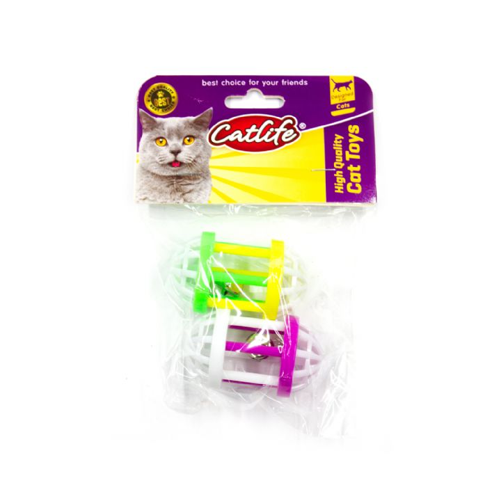 202361-CATLİFE  2'li paket Zilli kedi oyuncağı-1