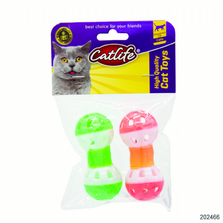 202466-CATLİFE  2'li paket Zilli kedi oyuncağı -1