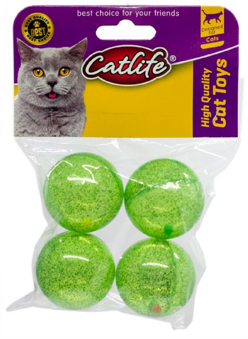 202470-CATLİFE 4'lü paket Zilli kedi oyuncağı -1