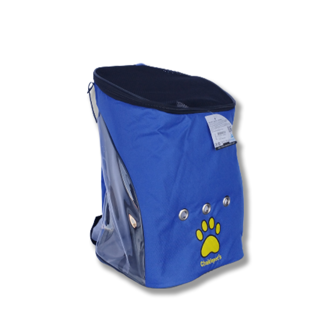 cha-4843 şeffaf üstü fileli sırt taşıma çantası mavi-1