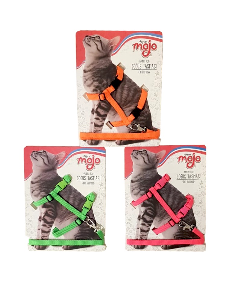 Mojo 3676 düz renk kedi göğüs tasması-1