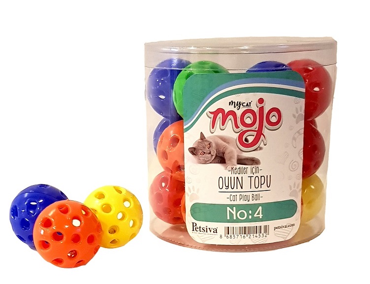 Mojo kediler için zilli oyun topu No:4 (21'li kutu)-1