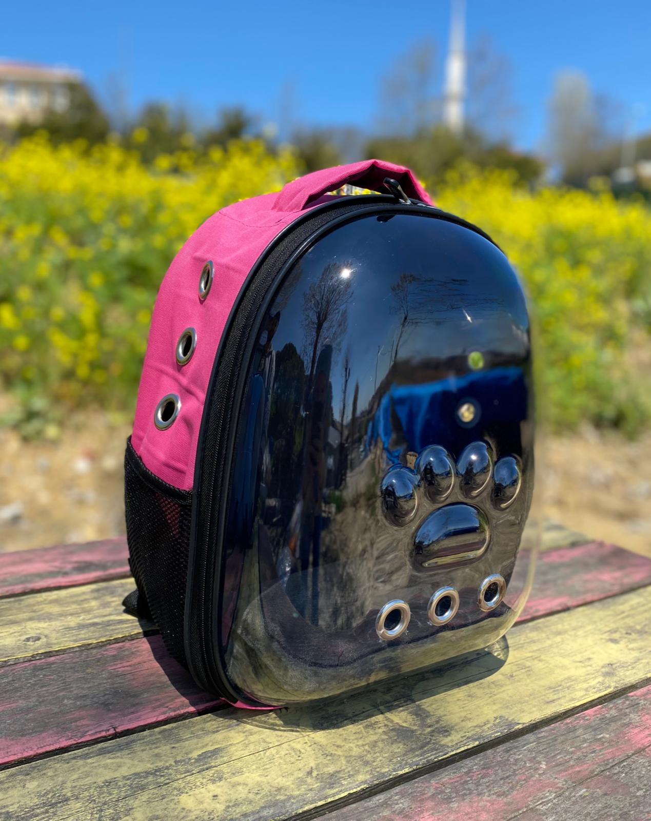 mojo pati kabartmalı astronot taşıma çantası pembe-1