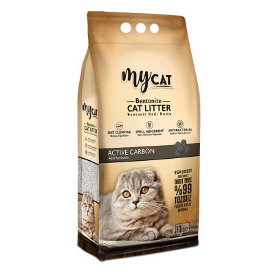 mycat (10 LT) bentonit kedi kumu aktif carbon ( kalın tane )-1