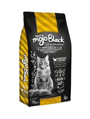 mycat mojo black tavuklu kedi maması 15kg-1