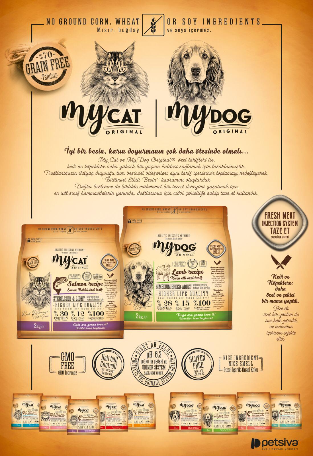 Mycat - Mydog low grain kedi ve köpek maması seti 9'lu paket-1
