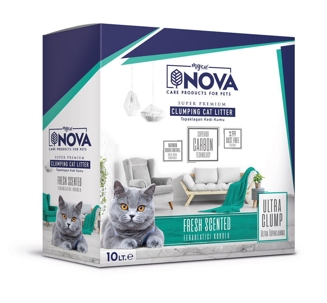 mycat nova ultra topaklanma (ferahlatıcı koku) premium kedi kumu 10lt-1