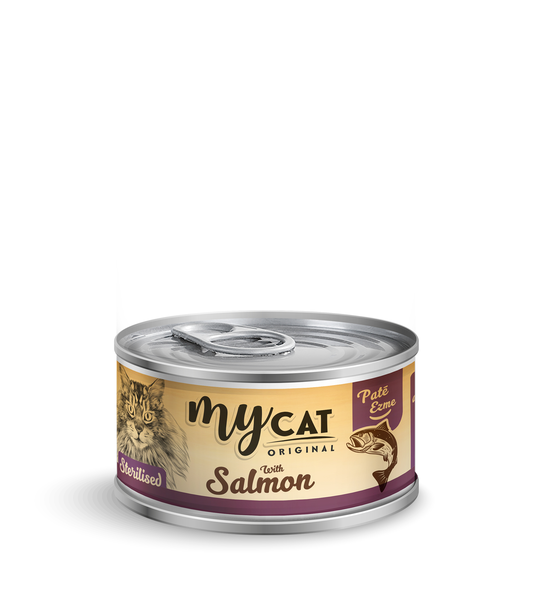 Mycat somon etli pate sterilised kedi konservesi 80gr (24'lü)-1
