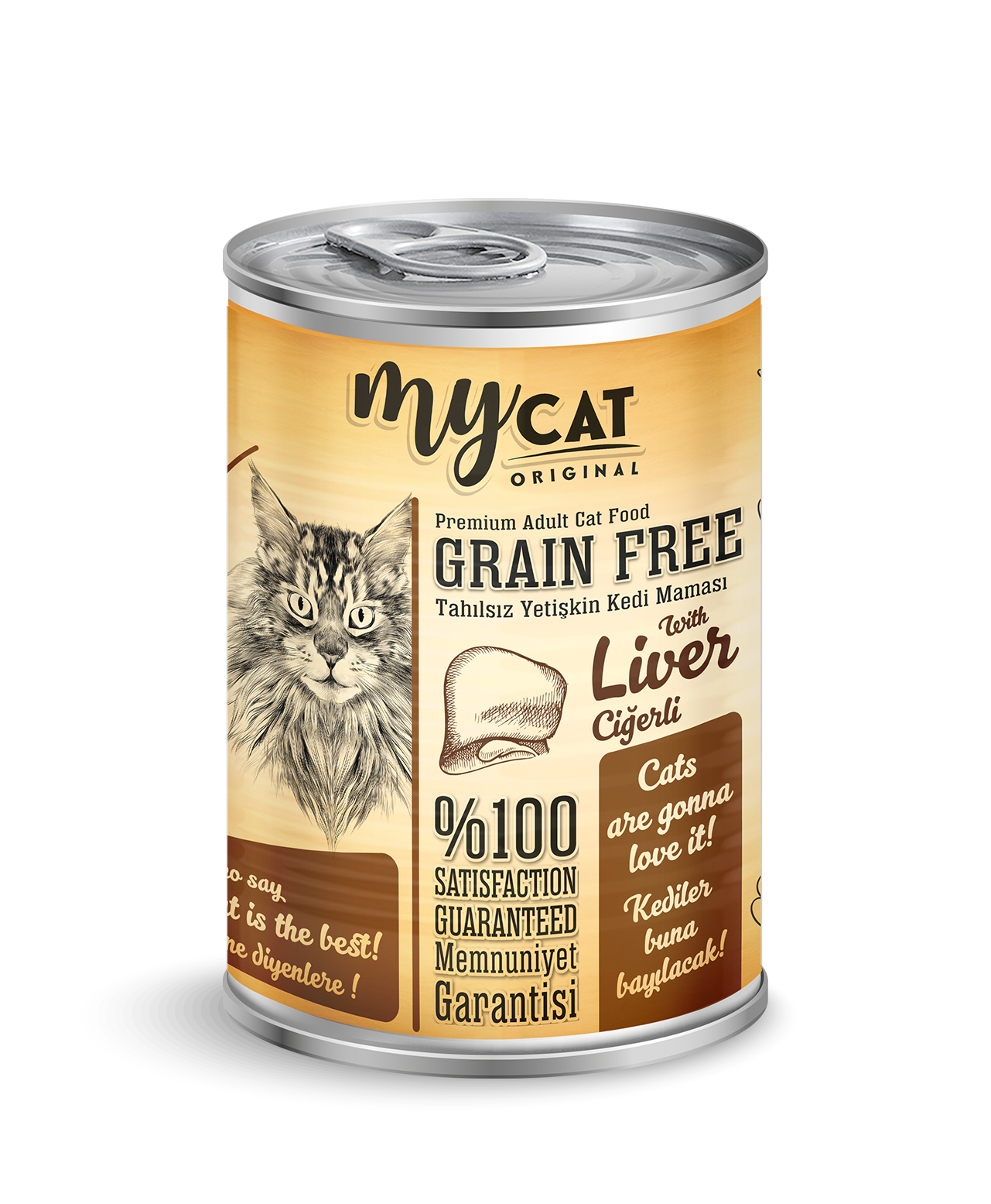 mycat pate tahılsız ciğerli kedi konservesi 400gr 12'li-1