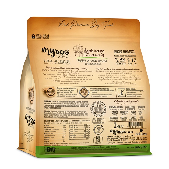 mydog low grain kuzu etli medıum breed-küçük ve orta ırklar için köpek maması 3kg-2