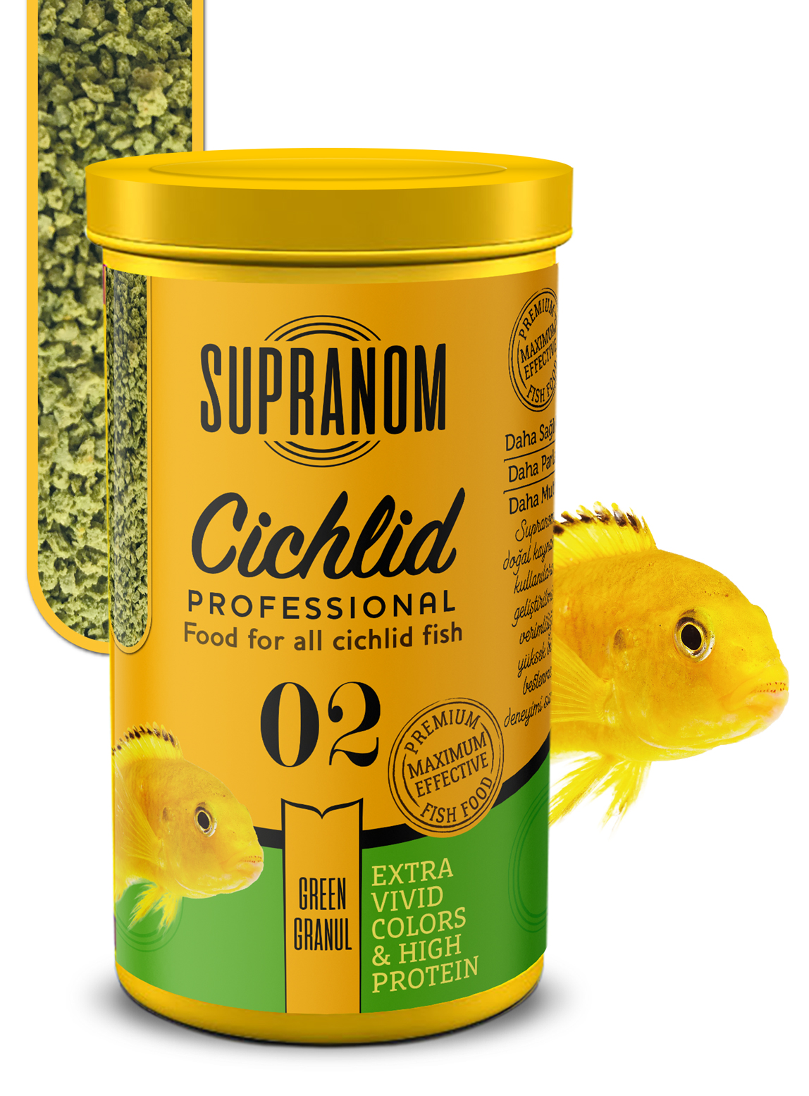 Supranom cichlid balık yemi green granul 250ml (02)-1