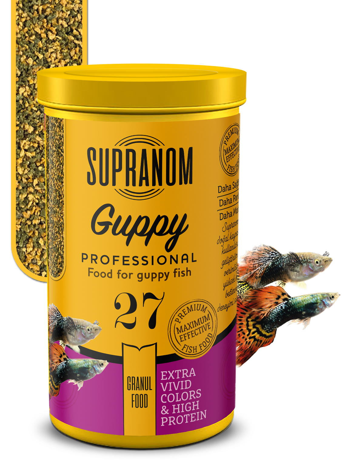 Supranom guppy balık yemi granul food 250ml (27)-1