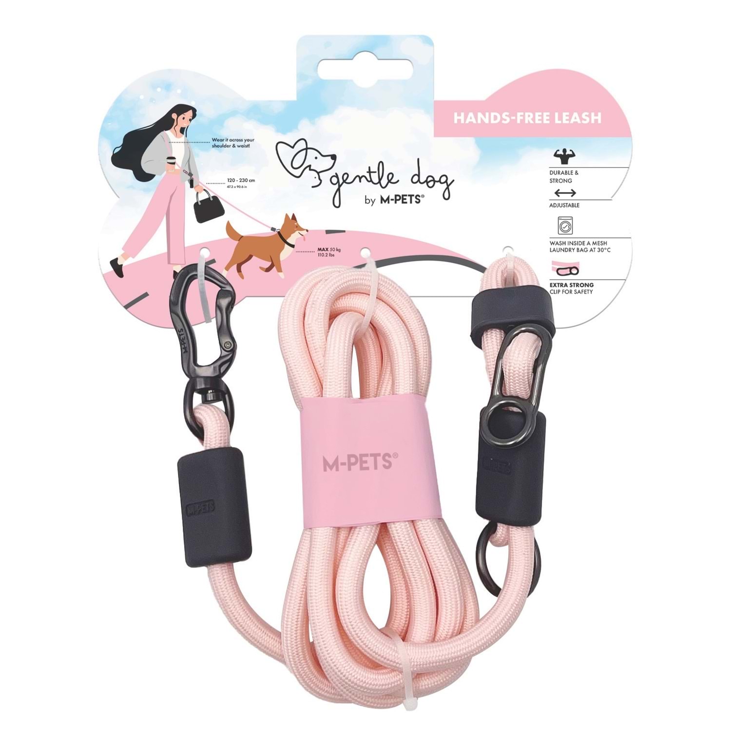 10860599 M-Pets Gentle Dog Fonksiyonel Gezdirme Tasma Pink-1