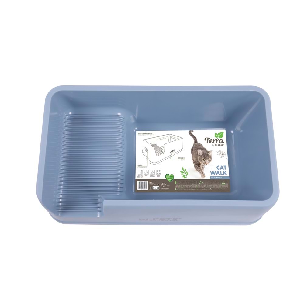 20119717 M-Pets Terra Cat Walk Açık Kedi Tuvaleti Ocean Blue-2