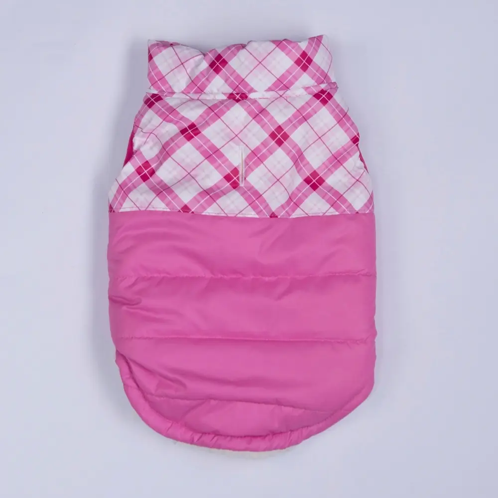 26106 Pembe Plaid Yelek 2XL Beden-2