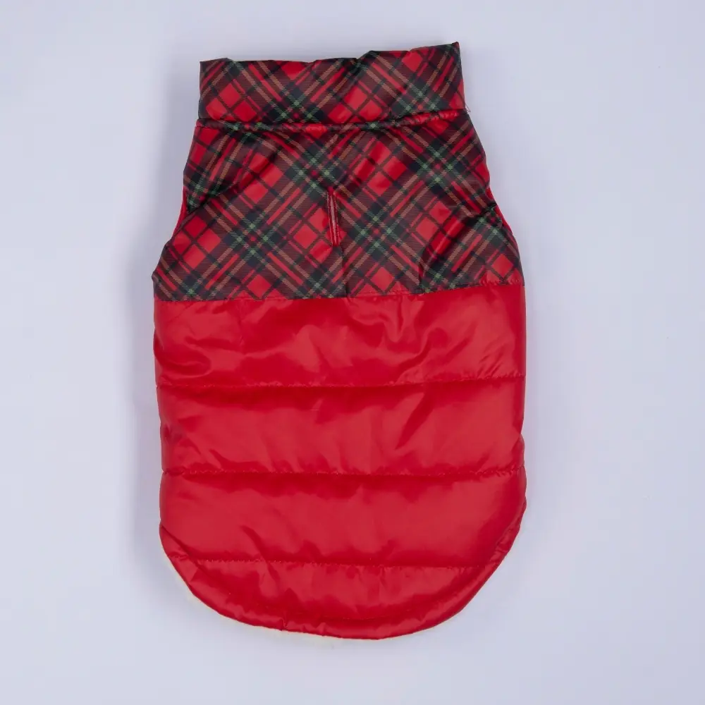 26107 Kırmızı Plaid Yelek XL Beden-2