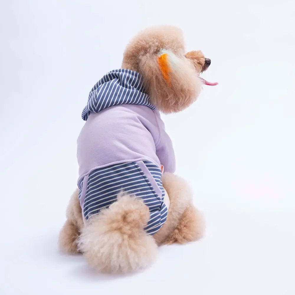 26723 Lila Sera Stripe Hoodie XL Beden KPAW-1