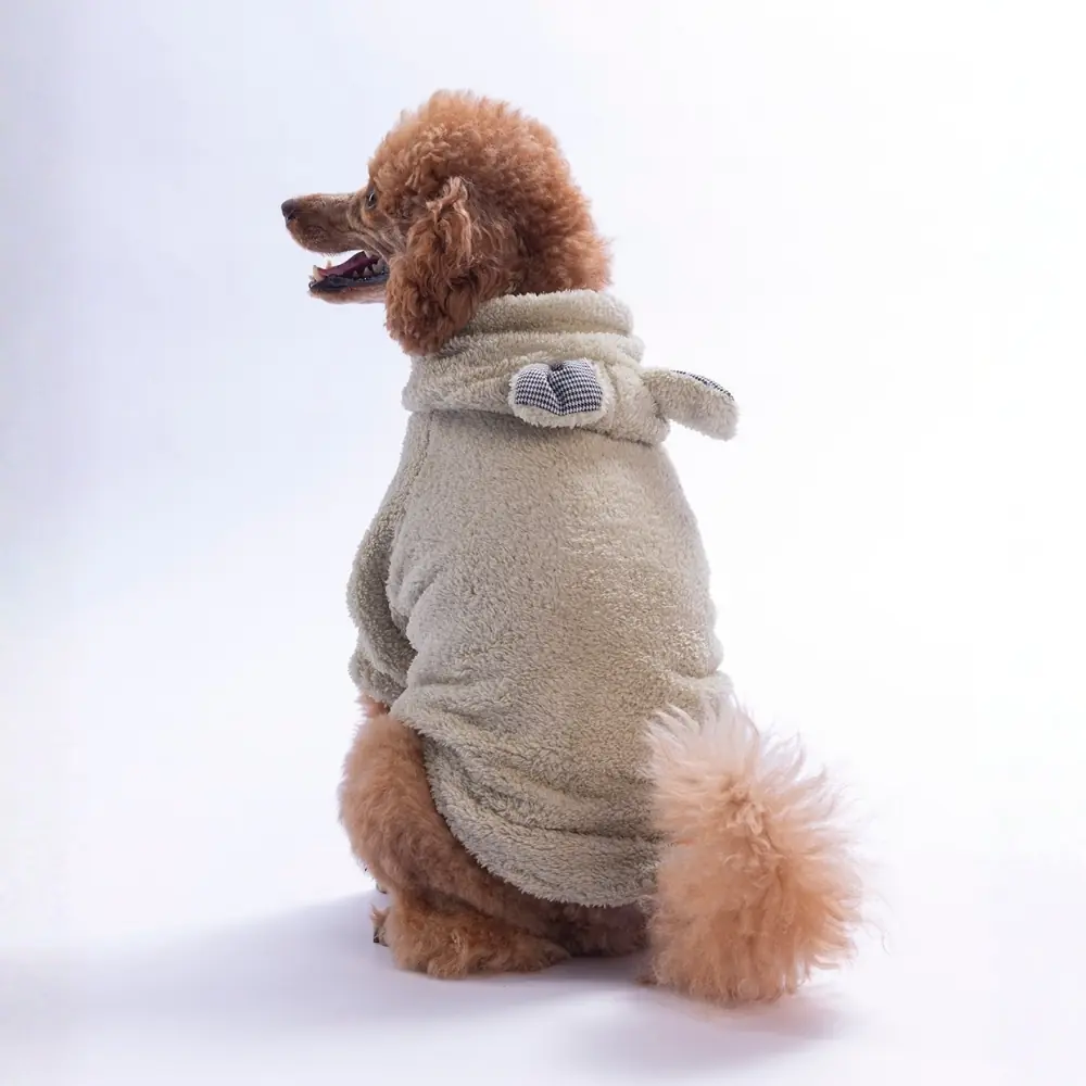 26735 Açık Bej LuccaTeddy Hoodie XL Beden KPAW -1
