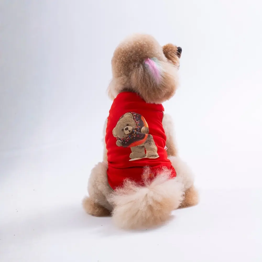 26807 Kırmızı Donut Teddy Tişört L Beden YPAW-1