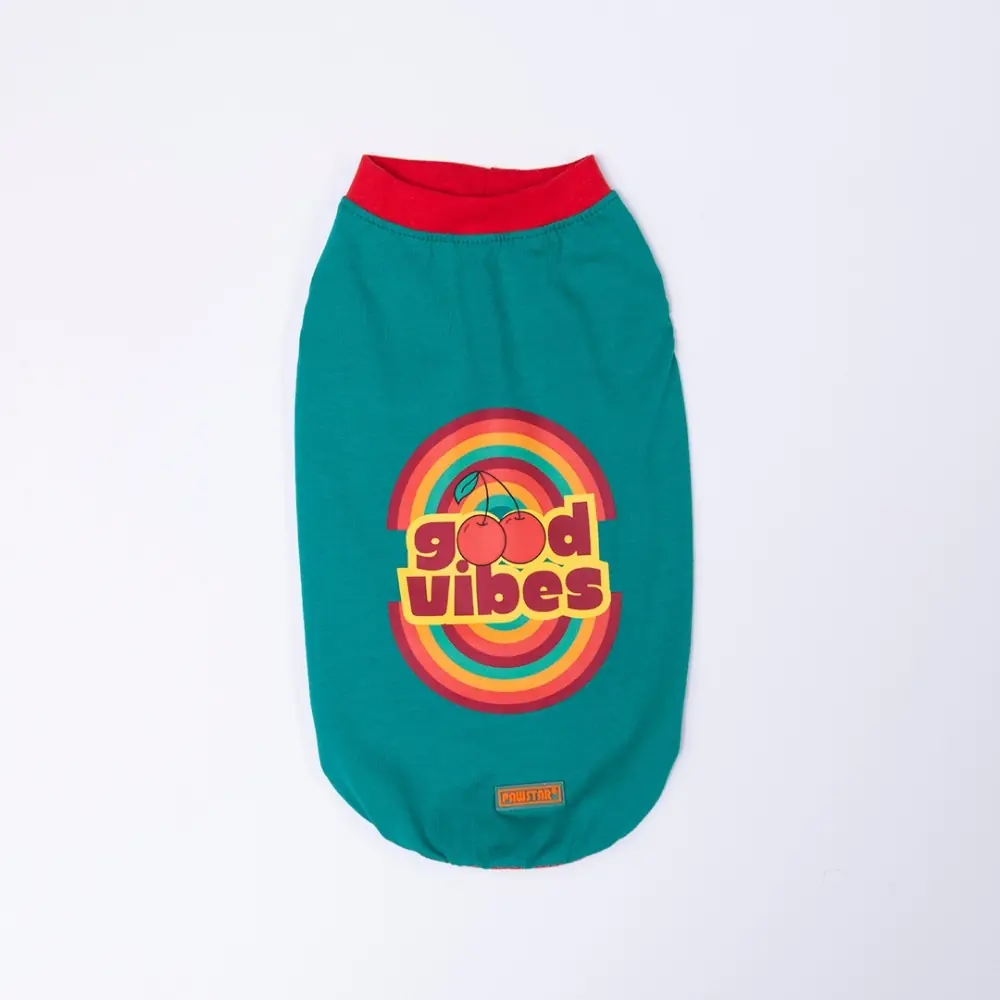 26812 Yeşil Good Vibes Tişört 2XL Beden YPAW-2
