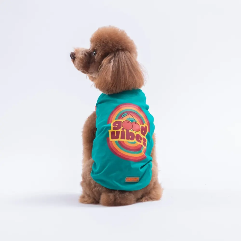 26812 Yeşil Good Vibes Tişört L Beden YPAW-1