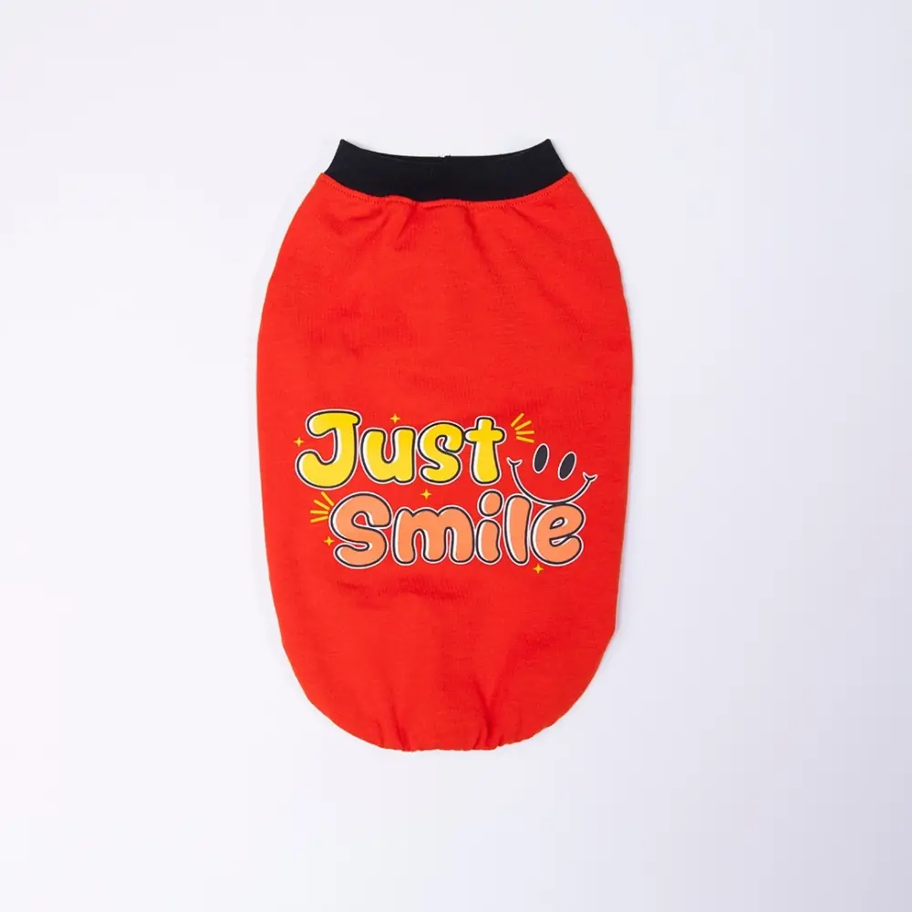 26825 Kırmızı Just Smile Tişört XL Beden YPAW-2