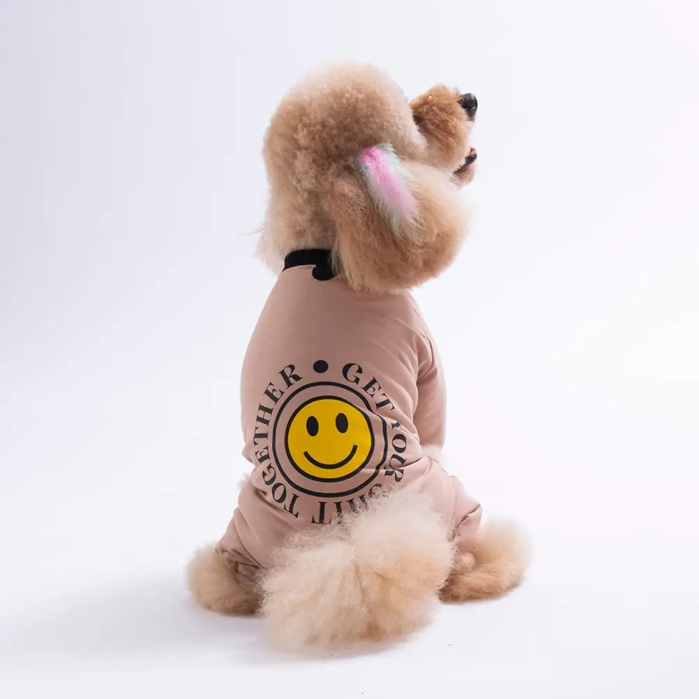 26903 Kahverengi Smile Pijama Tulum L Beden YPAW-1
