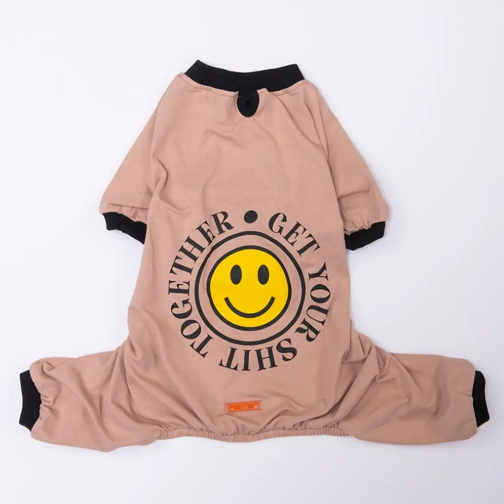 26903 Kahverengi Smile Pijama Tulum M Beden YPAW-2