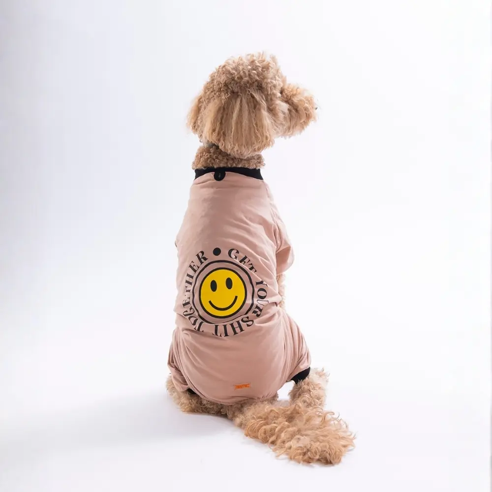 26953 Kahverengi Smile Büyük Irk Pijama Tulum 5XL Beden YPAW-1