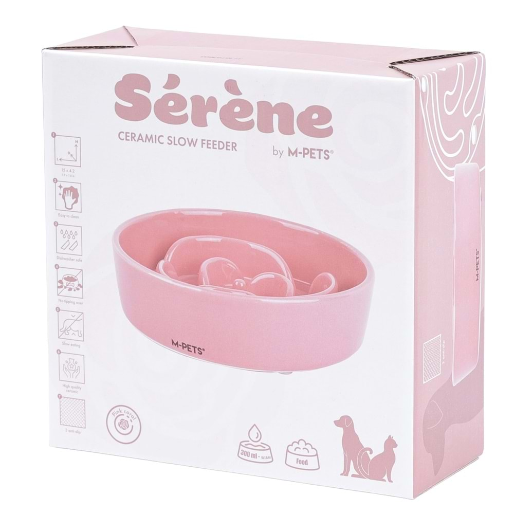 Serene Rose Seramik Yavaş Yeme Mama Kabı 300ml Pink 60531907-2
