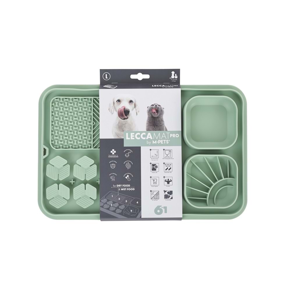 Lecca Pro 6İN1 Yavaş Beslenme ve Yalama Matı Green L Beden Brsp-60569203 -1