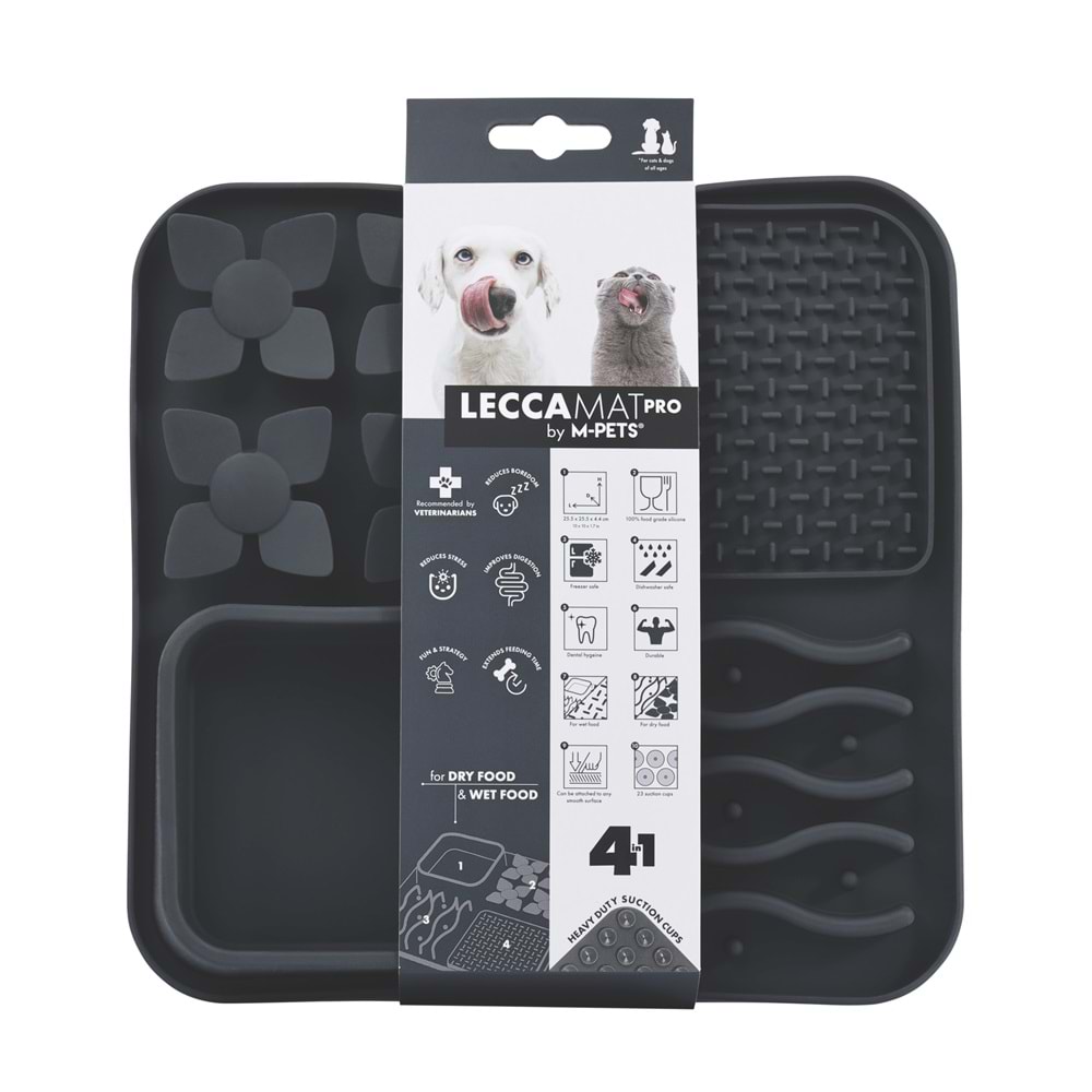 60570008 M-PETS LECCA PRO 4İN1 YAVAŞ BESLENME ve YALAMA MATI BLACK-1