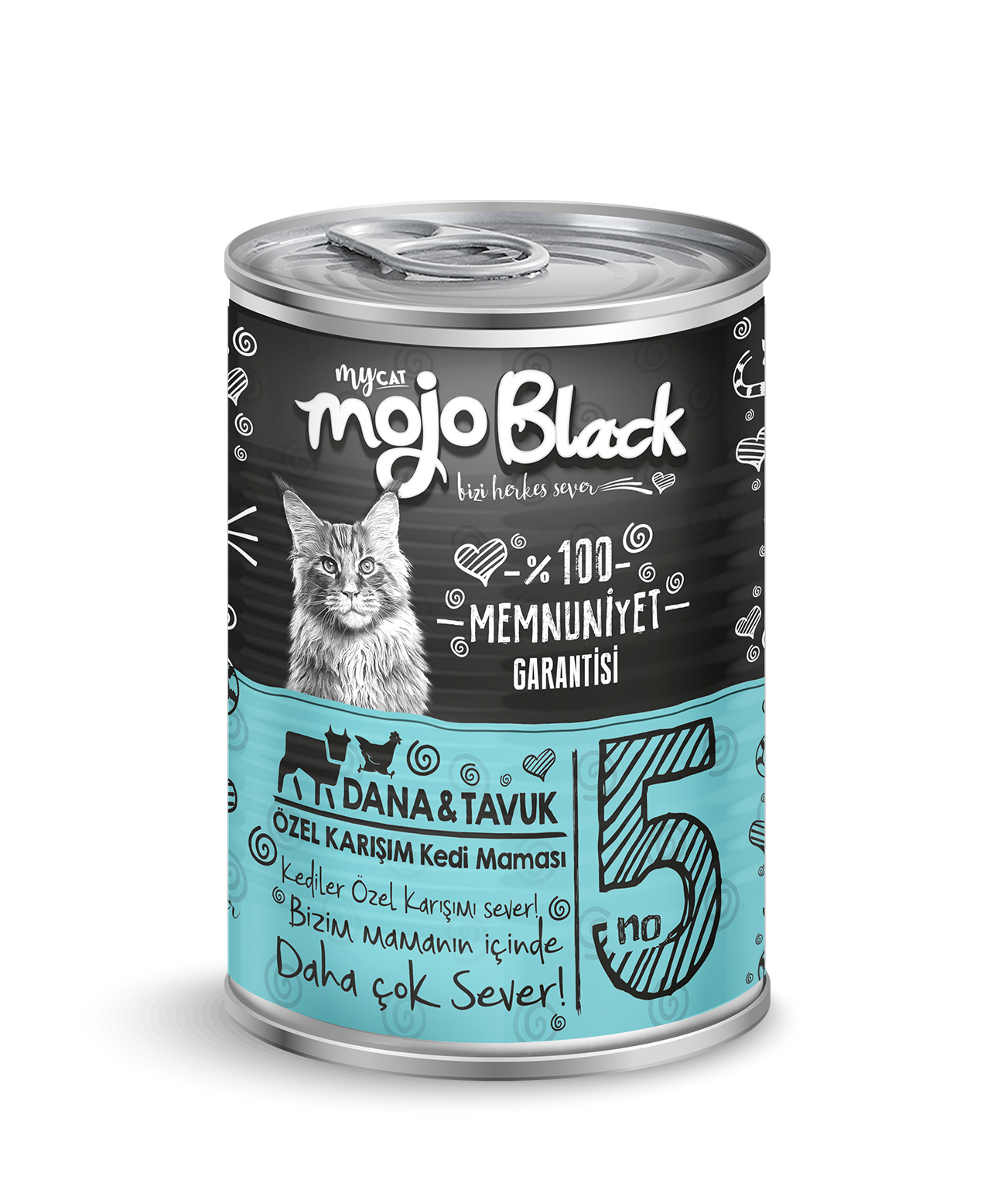 FB Mojo black chunk parça dana & tavuk etli kedi konservesi 400 gr 6'lı-1