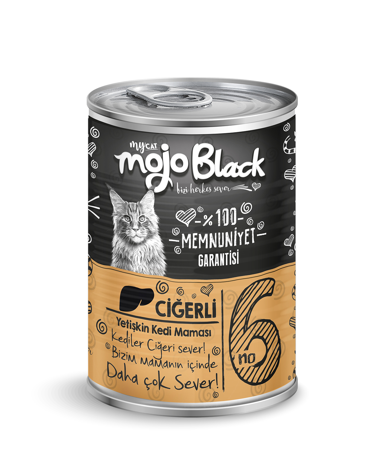 PF Mojo black chunk parça ciğer etli kedi konservesi 400 gr -1