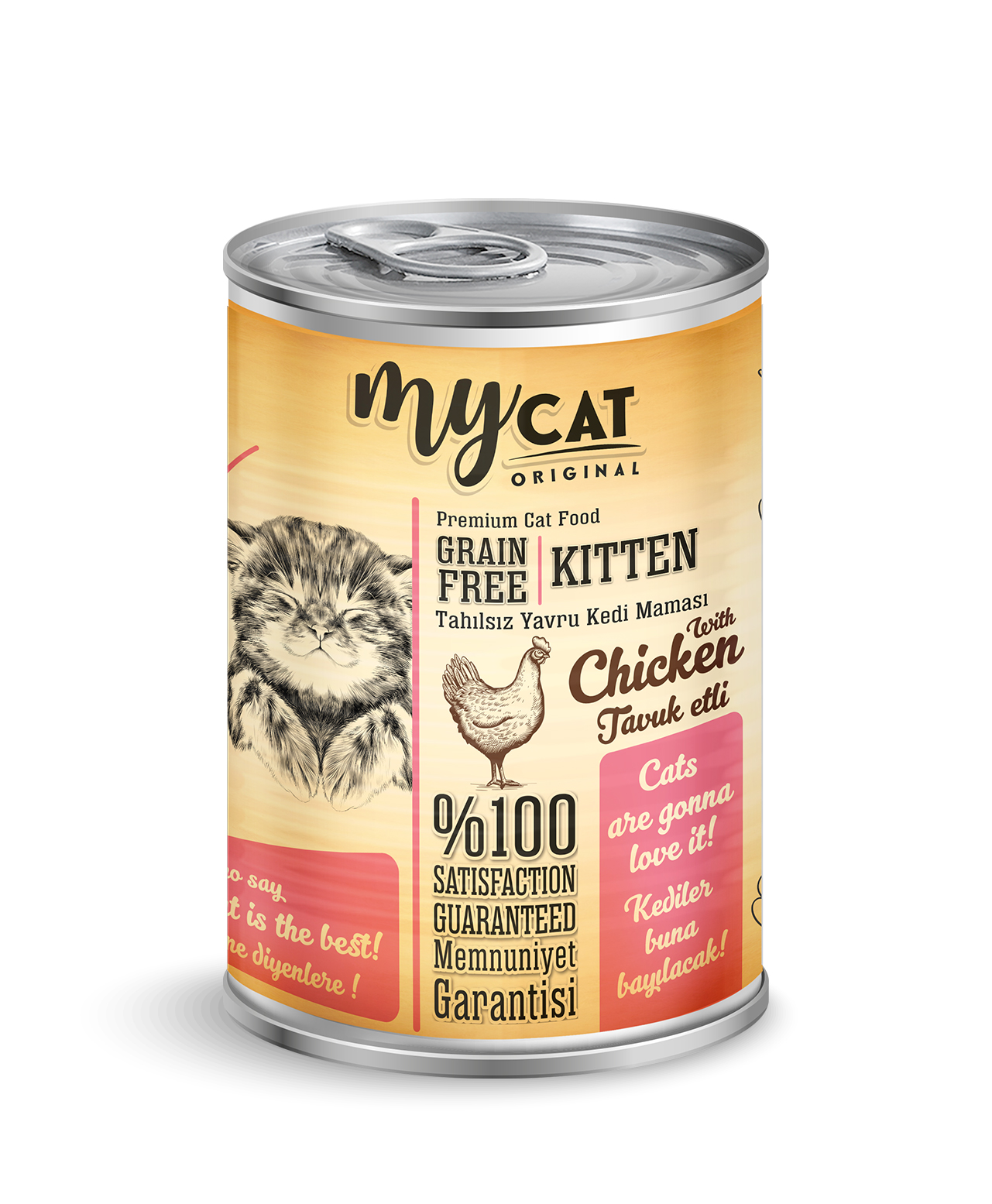 PF Mycat pate tahılsız tavuk etli yavru kedi konservesi 400gr 6'lı-1