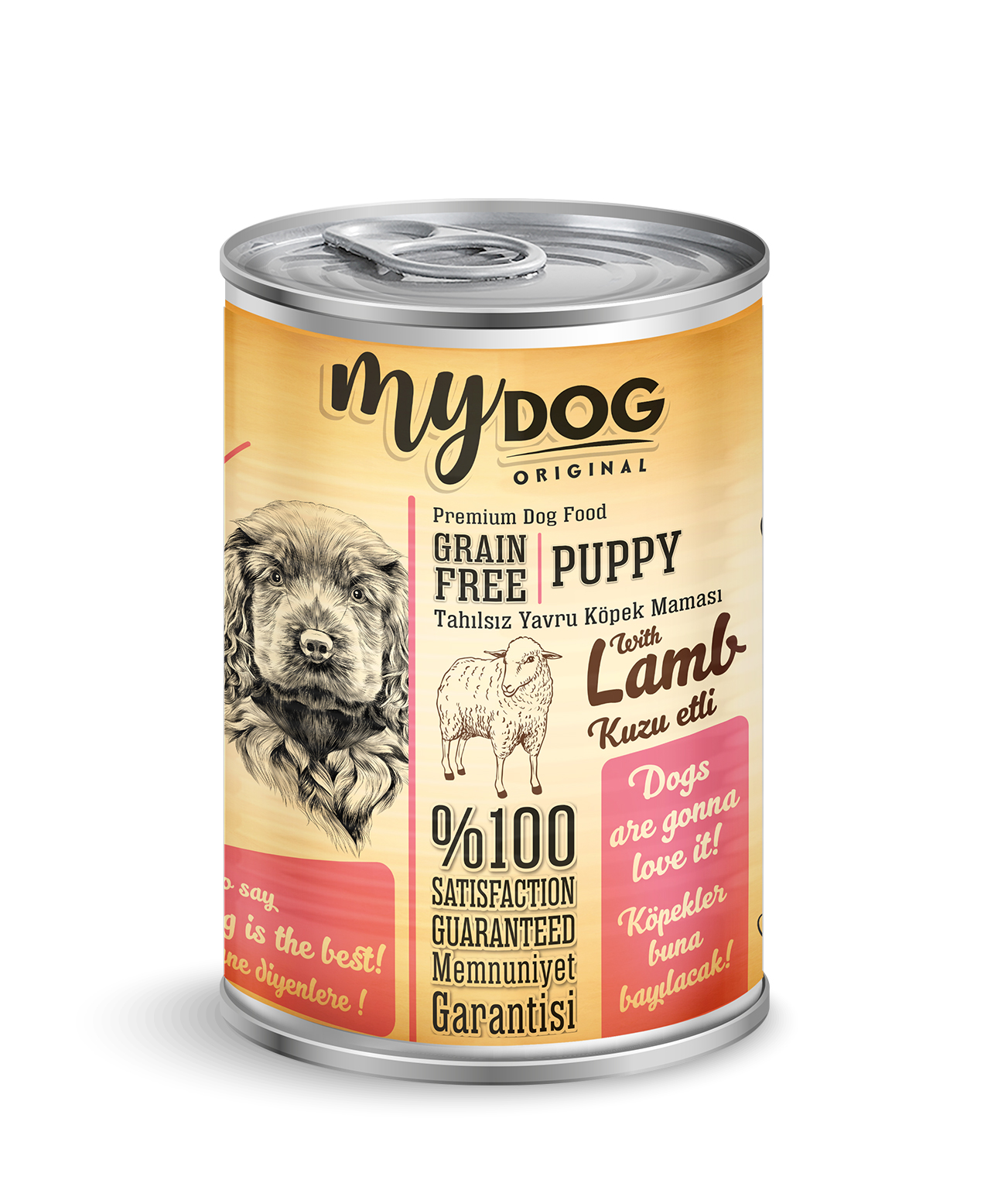 PF Mydog pate az tahıllı kuzu etli pirinçli yavru köpek konservesi 400gr 6'lı-1