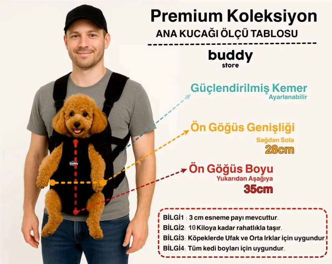 Ana kucağı - Kedi ve Köpekler için Kanguru Model S Beden-3