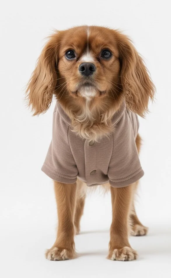 Bej Hakim Yaka Comfort Fit Köpek Sweat Ceketi (WarmFlex Koleksiyonu) S Beden-2