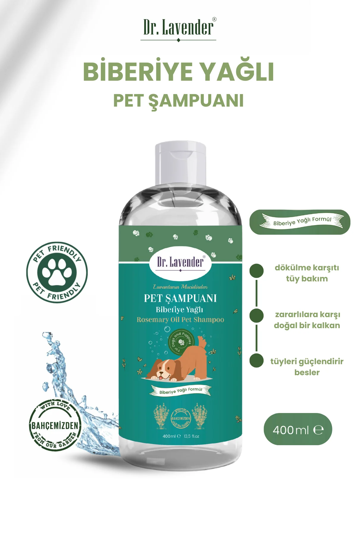 Biberiye Yağlı Köpek Şampuanı 400 ml | Tüy Dökülmesine Ve Pirelere Karşı-1