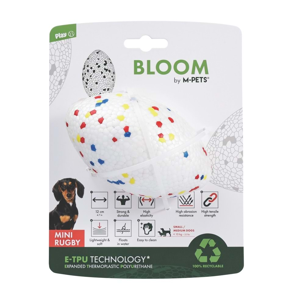 Bloom Mini Rugby Parçalanmaz Rugby Topu Red-White-2