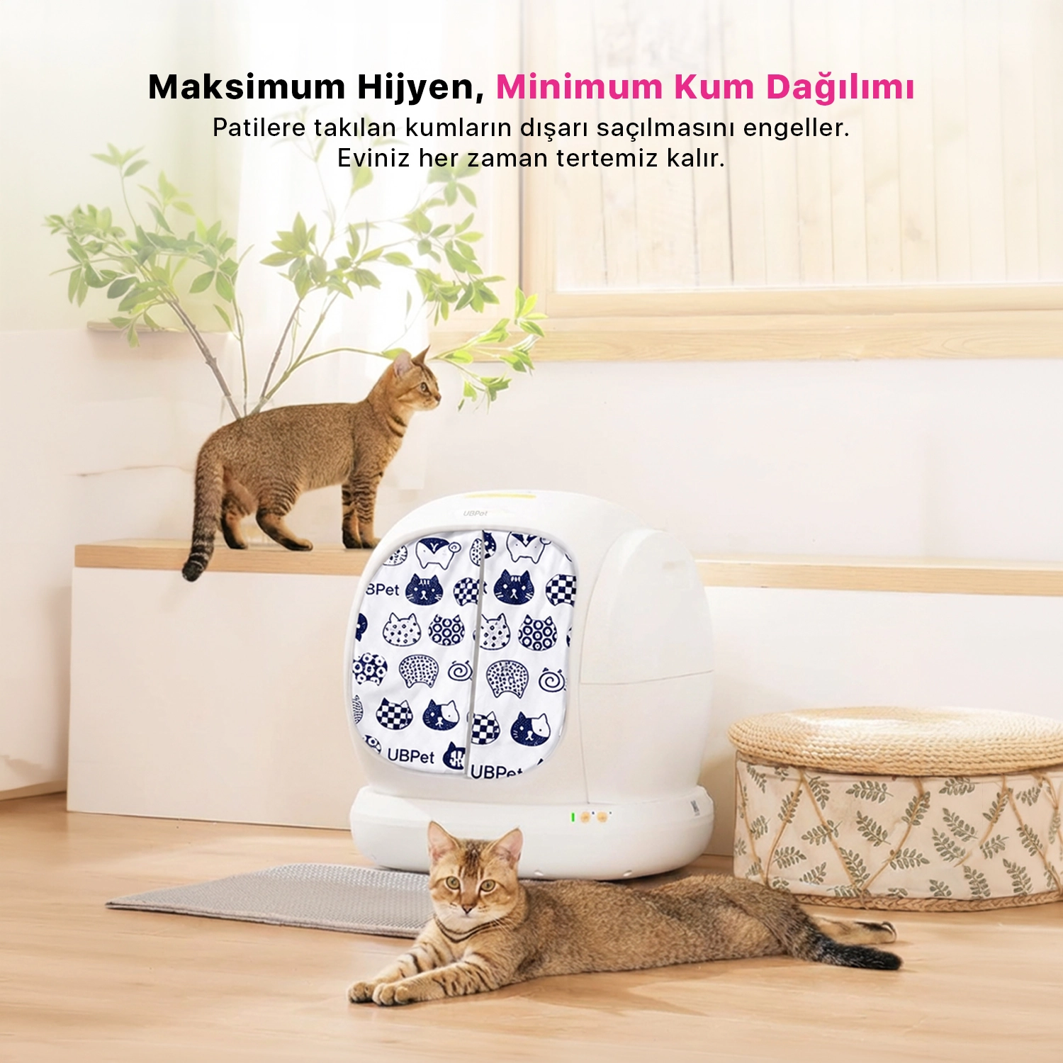 C20 Uyumlu Kedi Tuvaleti Perdesi | Kum Dağılım Önleyici | Mıknatıslı Giriş, Premium Kumaş-3