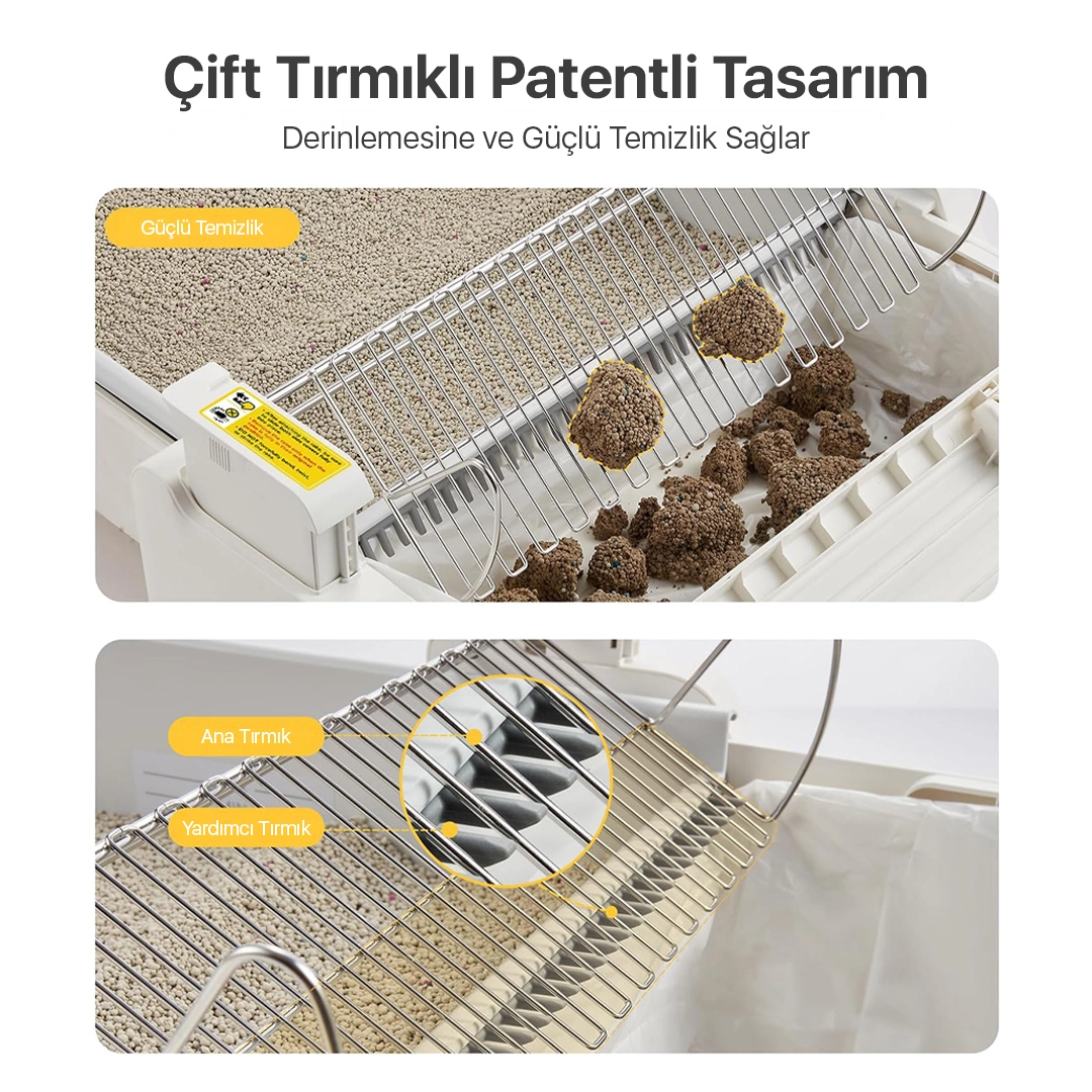C31 Açık Tasarımlı Akıllı Otomatik Kedi Tuvaleti-4