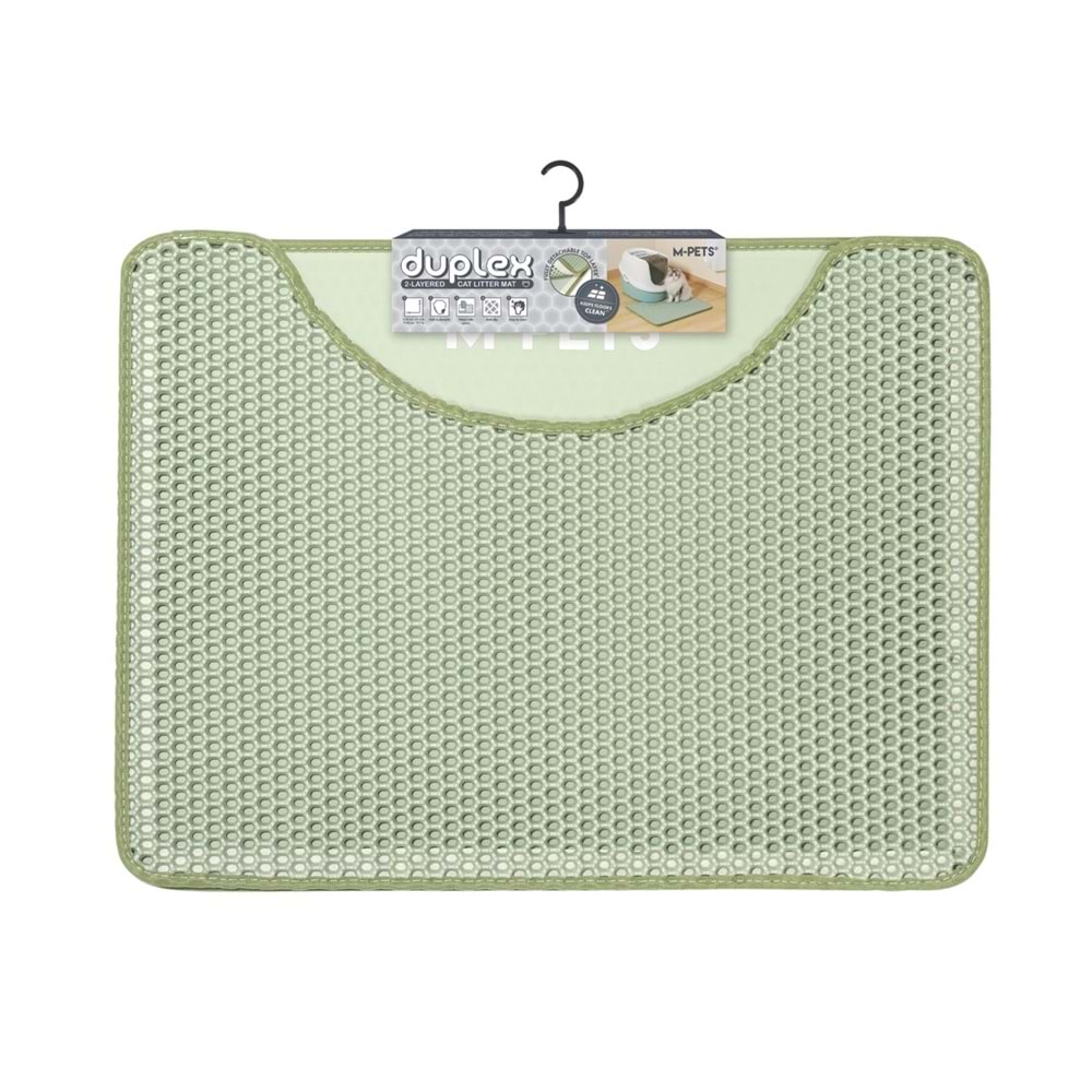 Duplex Elekli Kedi Kumu Paspası Yeşil 60X45 CM -1