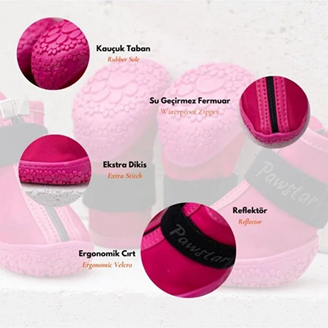 Fuşya Köpek Ayakkabısı PDS08 NO:3-2