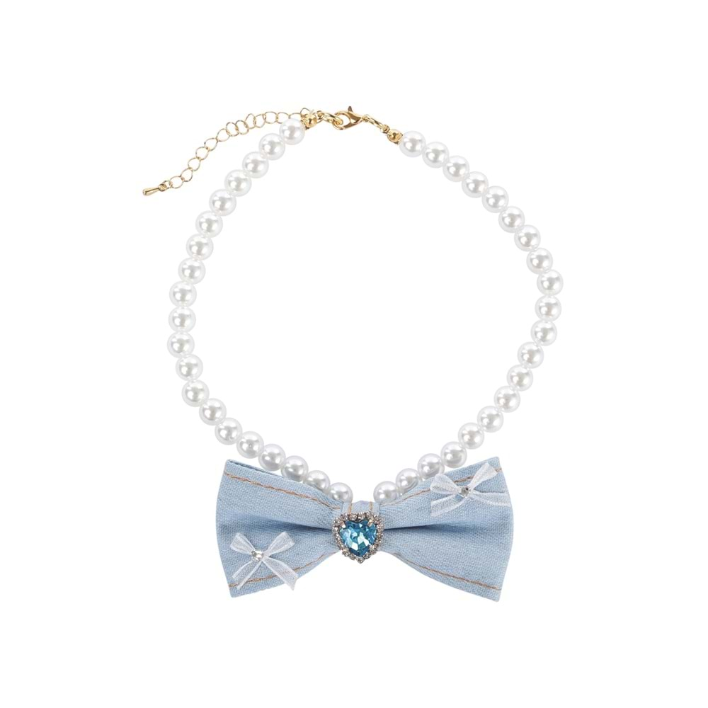 Glam Prestige Aksesuar Blue Denim Pearl L Beden Brsp-60804299-2