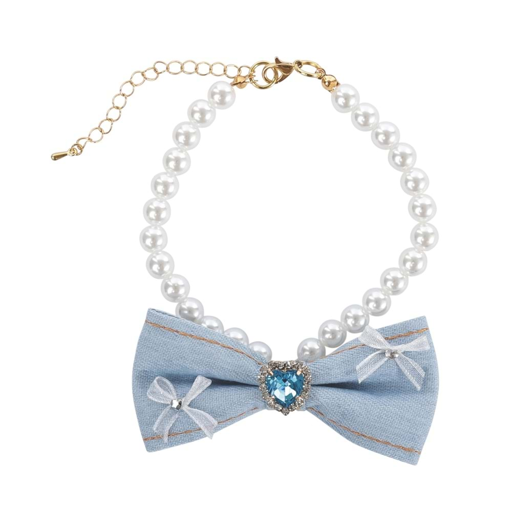 Glam Prestige Aksesuar Blue Denim Pearl M Beden Brsp-60804199-2