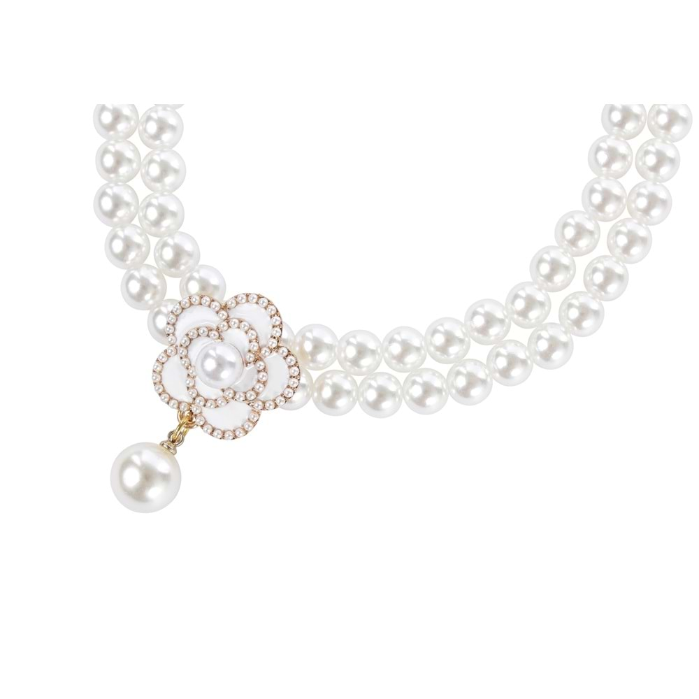 Glam Prestige Aksesuar White Camellia L Beden Brsp-60803399-3